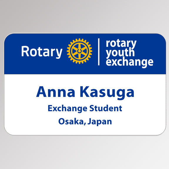 Custom Youth Exchange Pocket Badge (Credit Card Style), Awards California, Pocket Badge - Rotary International