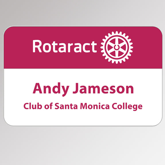 Custom Rotaract Pocket Badge (Credit Card Style), Awards California, Pocket Badge - Rotary International