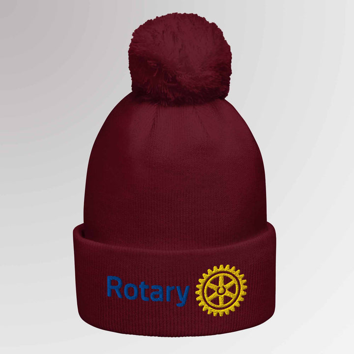 Burgundy Pom Pom Beanie