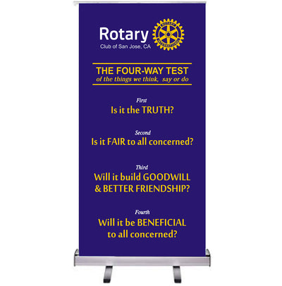Custom 4 Way Test Retractable Banner, Awards California, banner - Rotary International