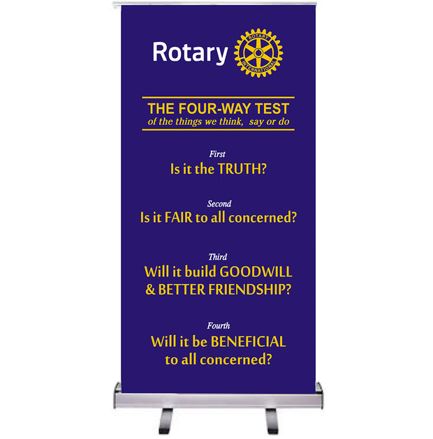 4 Way Test Retractable Banner, Awards California, banner - Rotary International