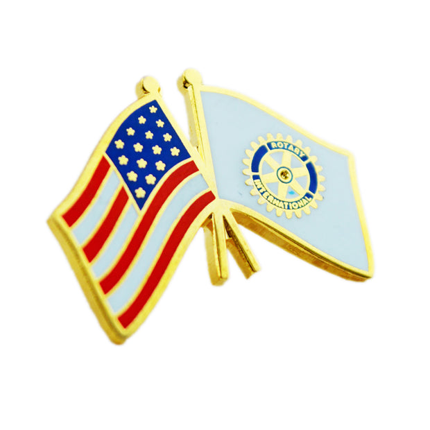 USA Flag Pin, Tej Brothers, lapel pin - Rotary International